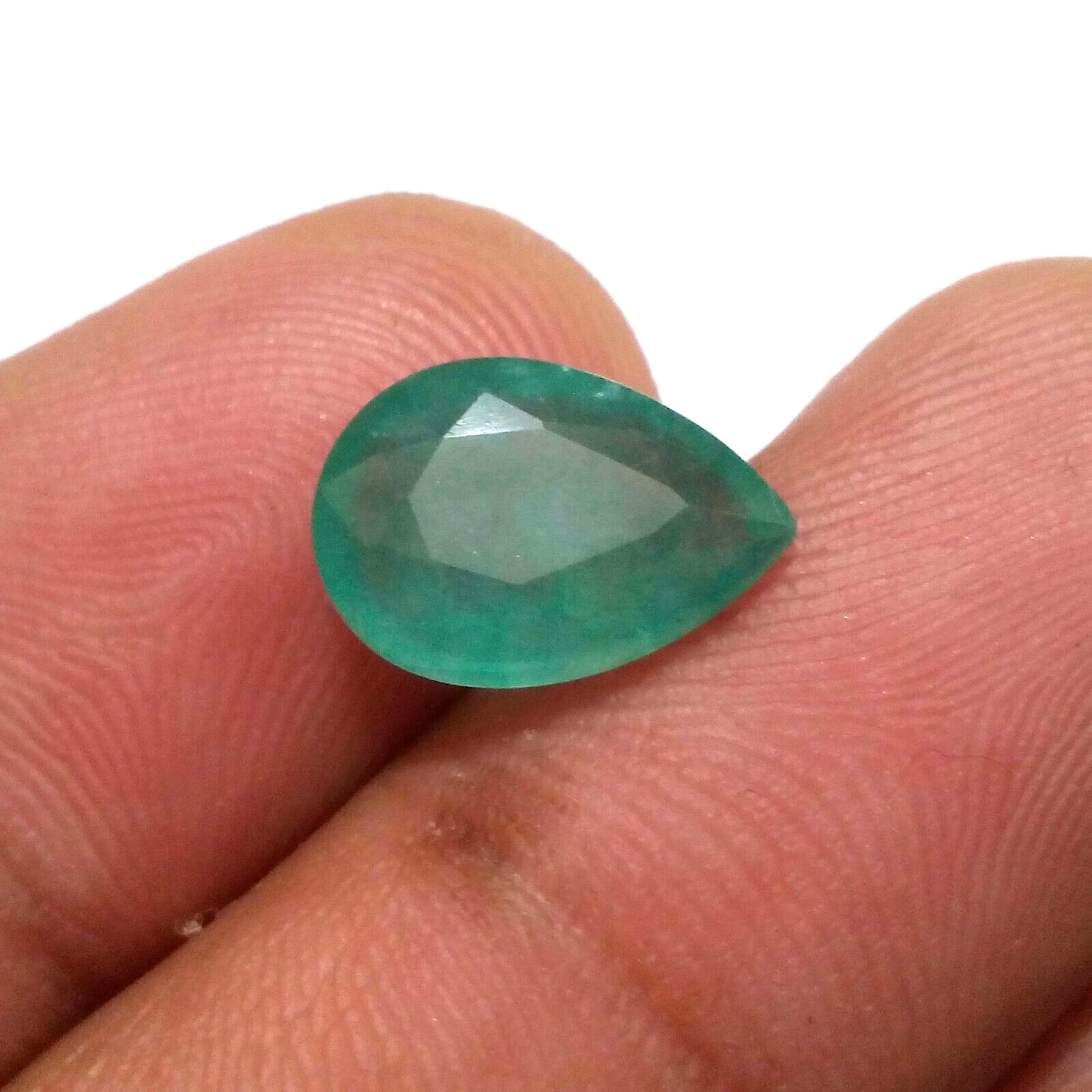 100% Natural Excellent Colombian Emerald Faceted Pear 3.20 Crt Loose Gemstone