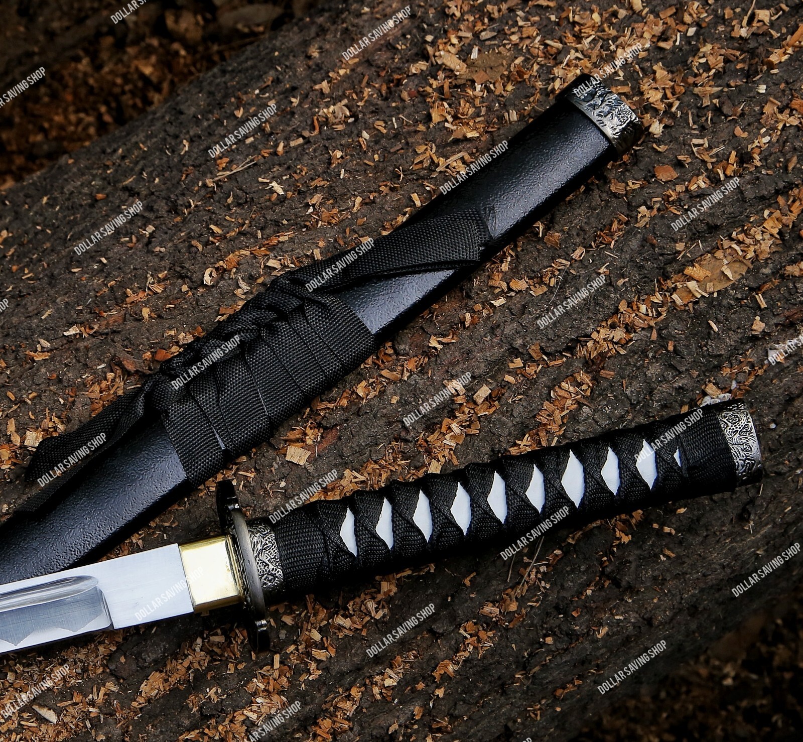 Fully Handmde D2 Steel Full-Tang Katana/Ninja/Combat Sword with Scabbard.