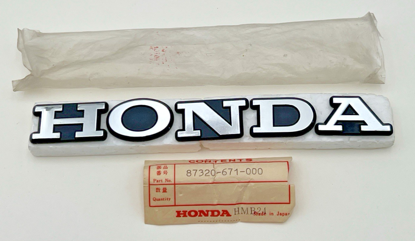 1978 HONDA 87320-671-000 EMBLEM ACCORD REAR 3 DOOR CVCC HATCH OEM GENUINE