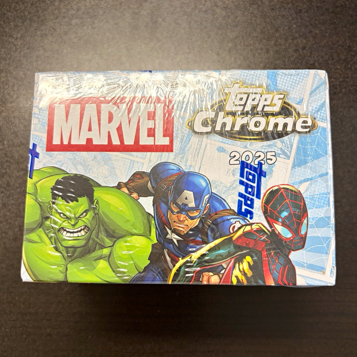 Topps 2025 Topps Chrome Marvel Sealed Trading Card Box 7 Packs 