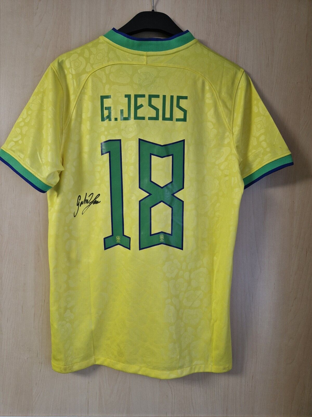 Gabriel Jesus Signed Brazil Shirt AFTAL#217 OnlineCOA