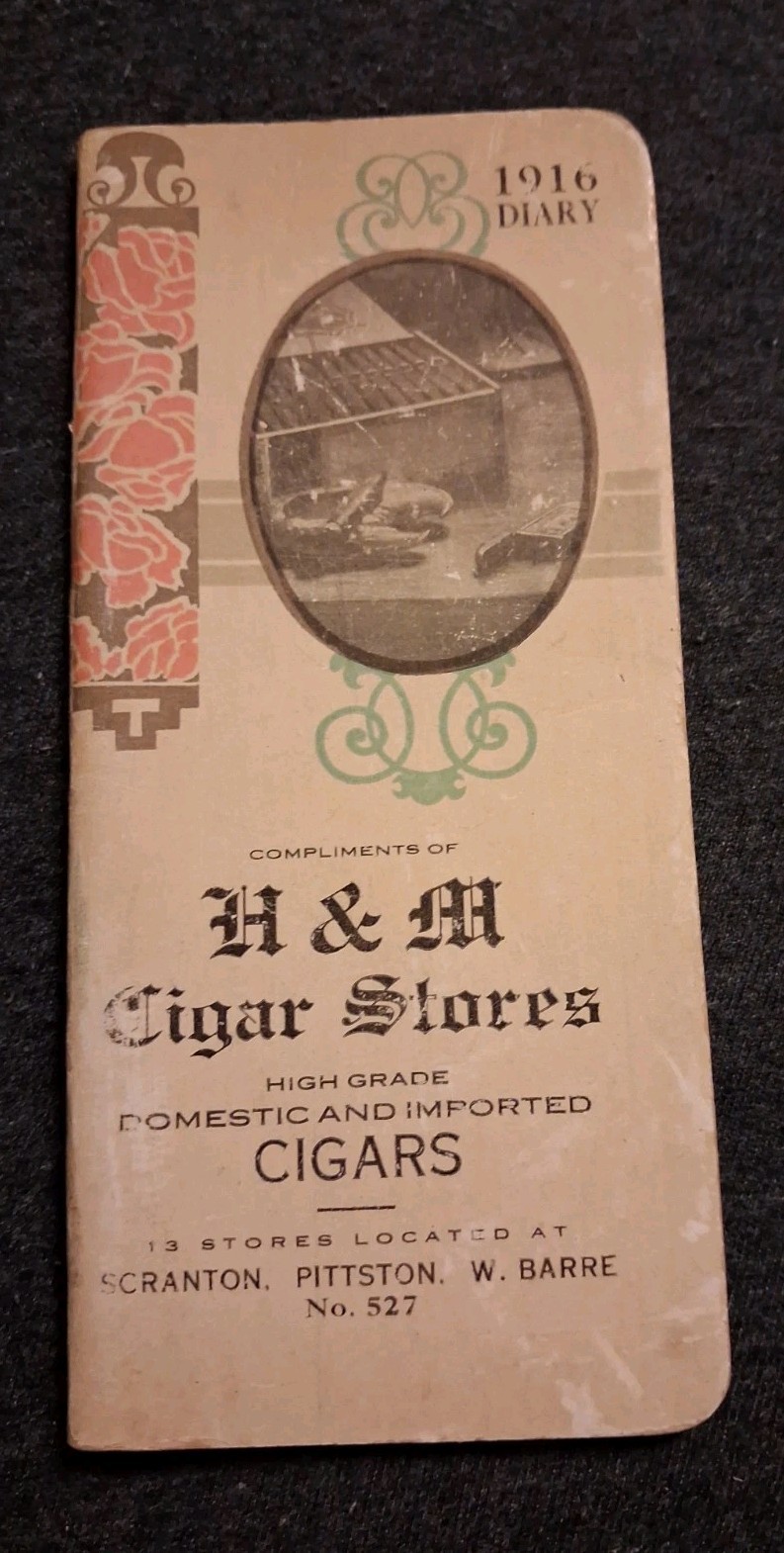 Vtg 1916 Pocket Memo Diary Book H&M Cigar Store Unused/has not been written in