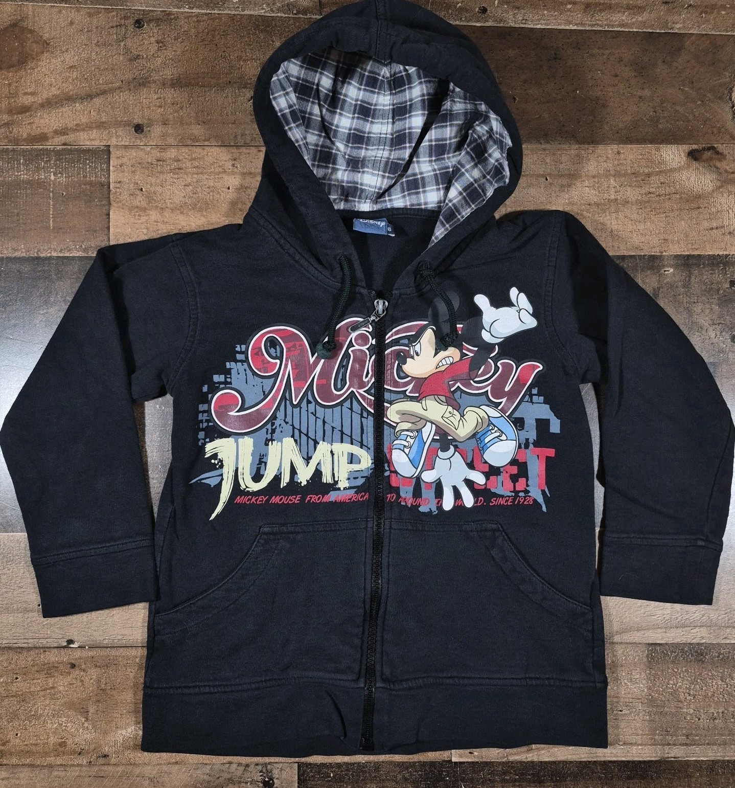 Vintage Disney Mickey Mouse Hoodie Sweatshirt Kids 6 Black Y2K Jump Street Wear Vintage Disney Mickey Mouse Hoodie Sweatshirt Kids 6 Black Y2K Jump Street Wear