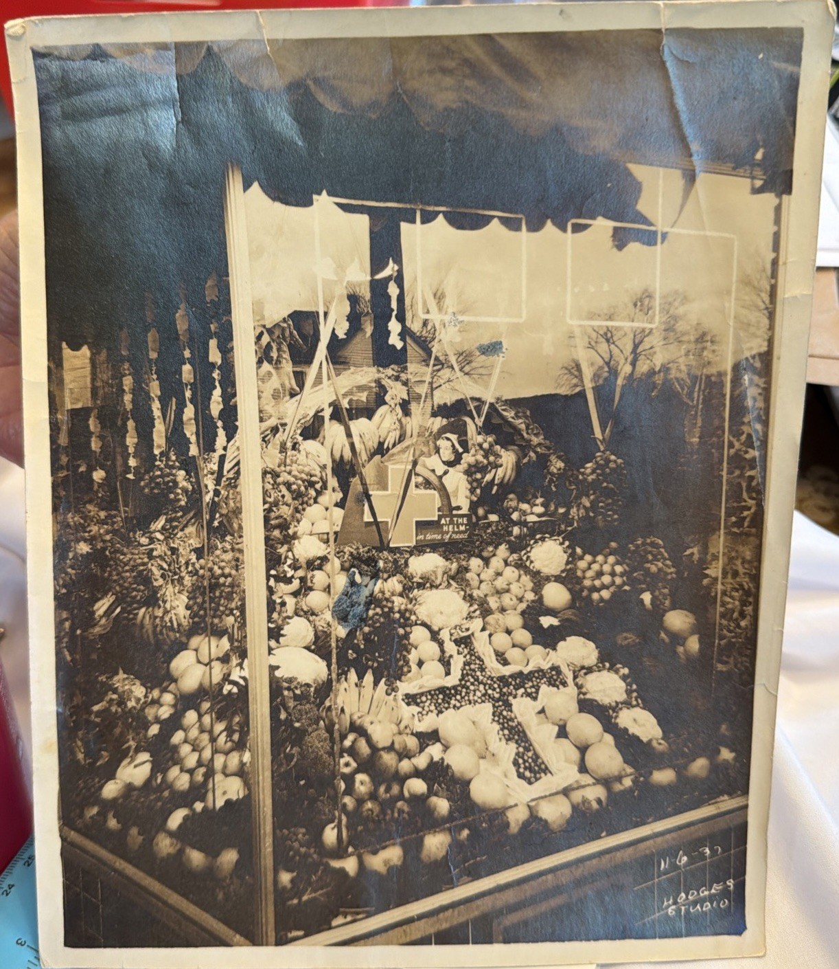 Vintage 1937 Produce Store Window Display Photograph Hodges Studio