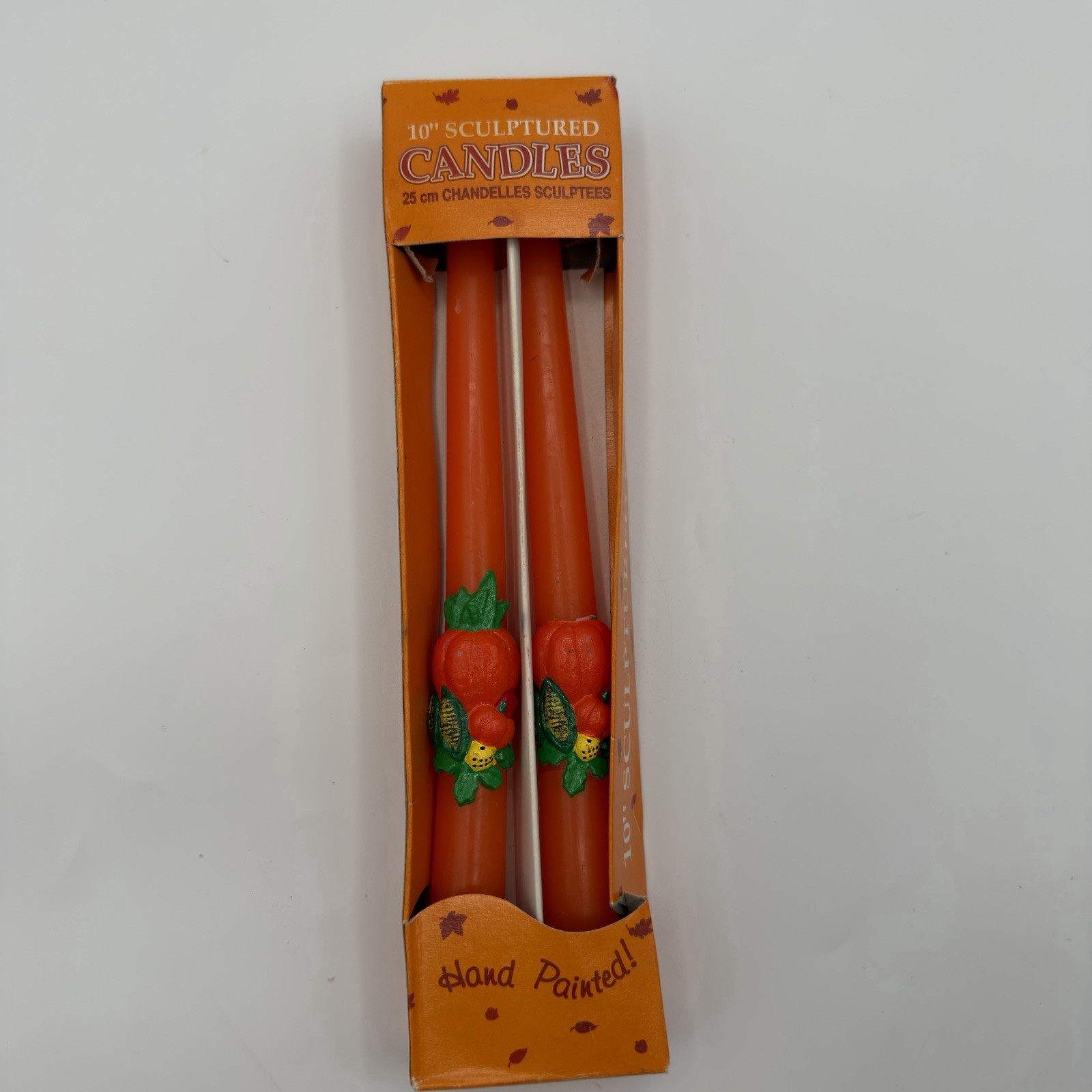 Vintage 10 Inch Thanksgiving Harvest Candle Set Of 2 Taper Candles 90’s Autumn