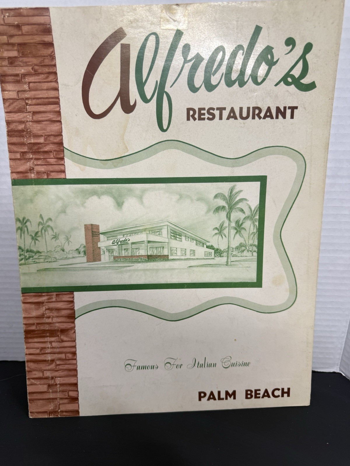 Vintage 40s ALFREDO\'S Italian Restaurant Menu PALM BEACH Florida Royal Palm Way