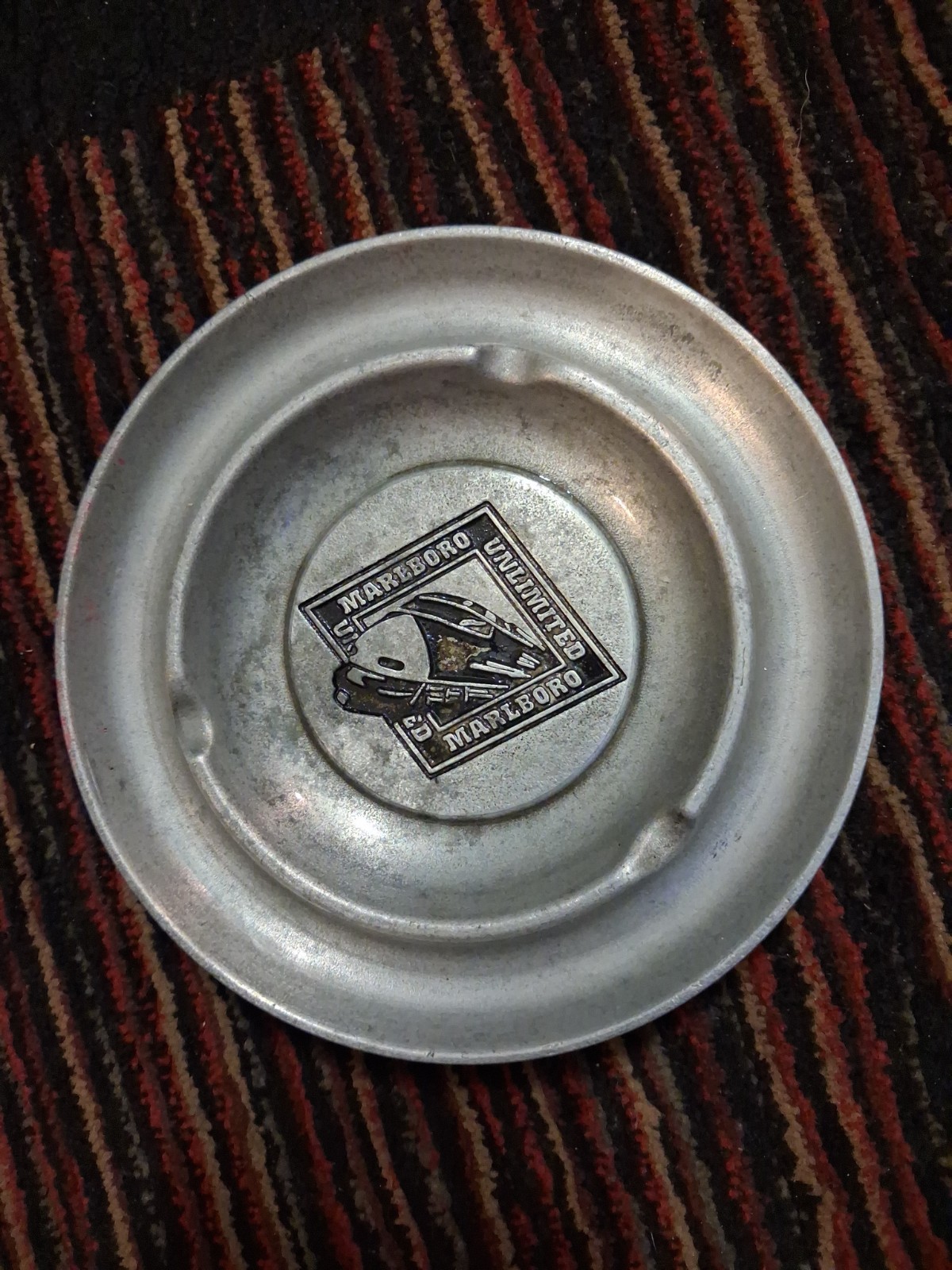 Marlboro Unlimited Vintage Pewter Ashtray Train Railroad Cigarette Advertise