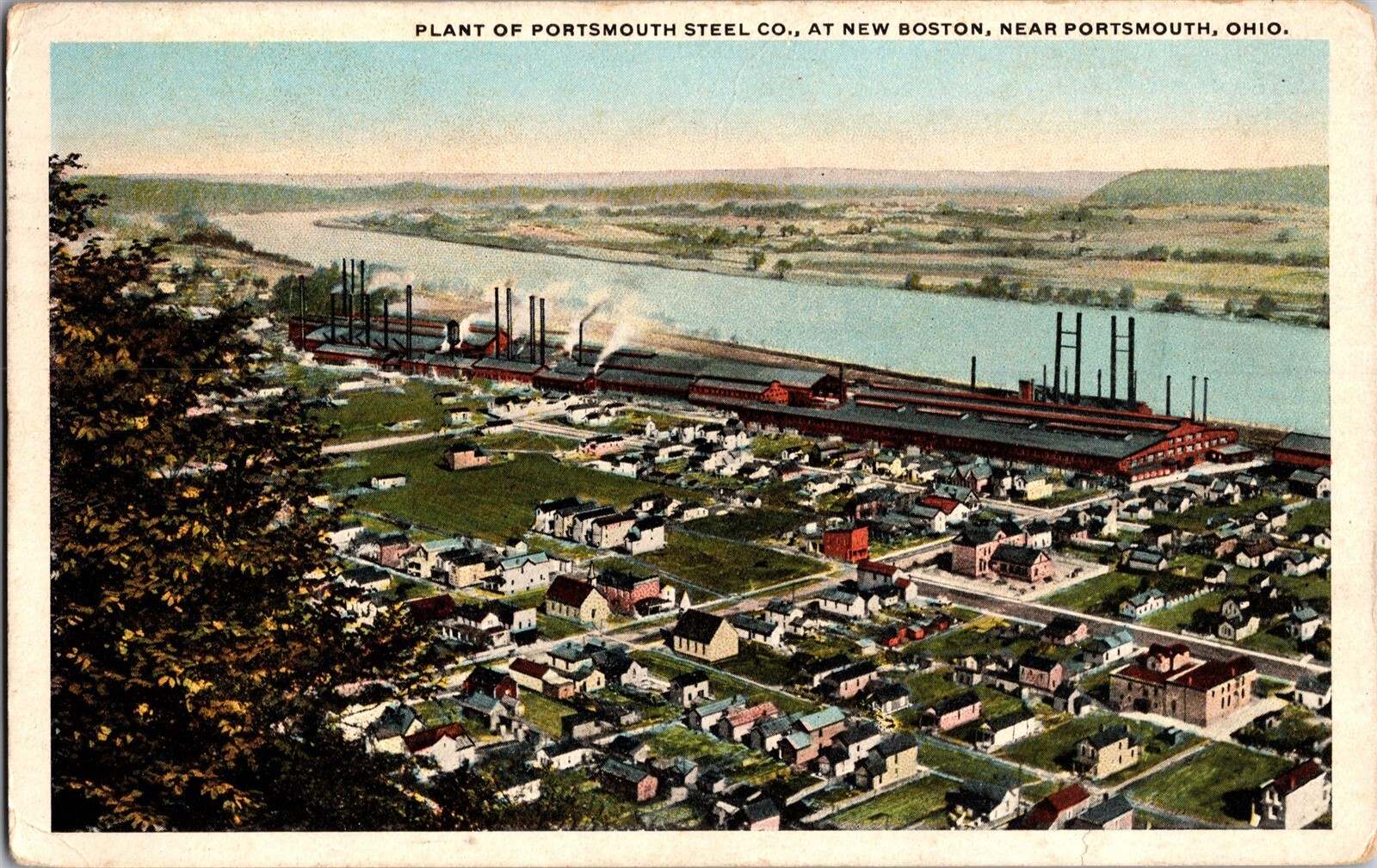 Plant of Portsmouth Steel at New Boston OH c1919 Vintage Postcard K60