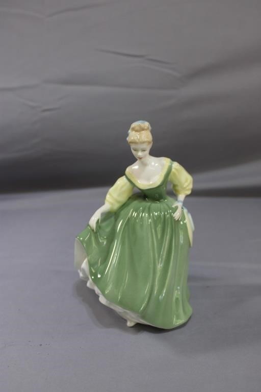Vintage Royal Doulton Fair Lady Figurine HN 2193 Green Dress England 1962 Mint