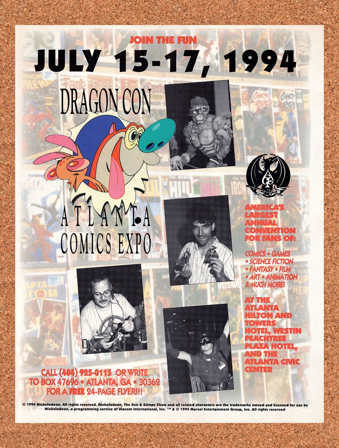 1994 Dragon Con Atlanta Comics Expo. Ad Original Ad / Retro Wall Art v1 1994 Dragon Con Atlanta Comics Expo. Ad Original Ad / Retro Wall Art v1