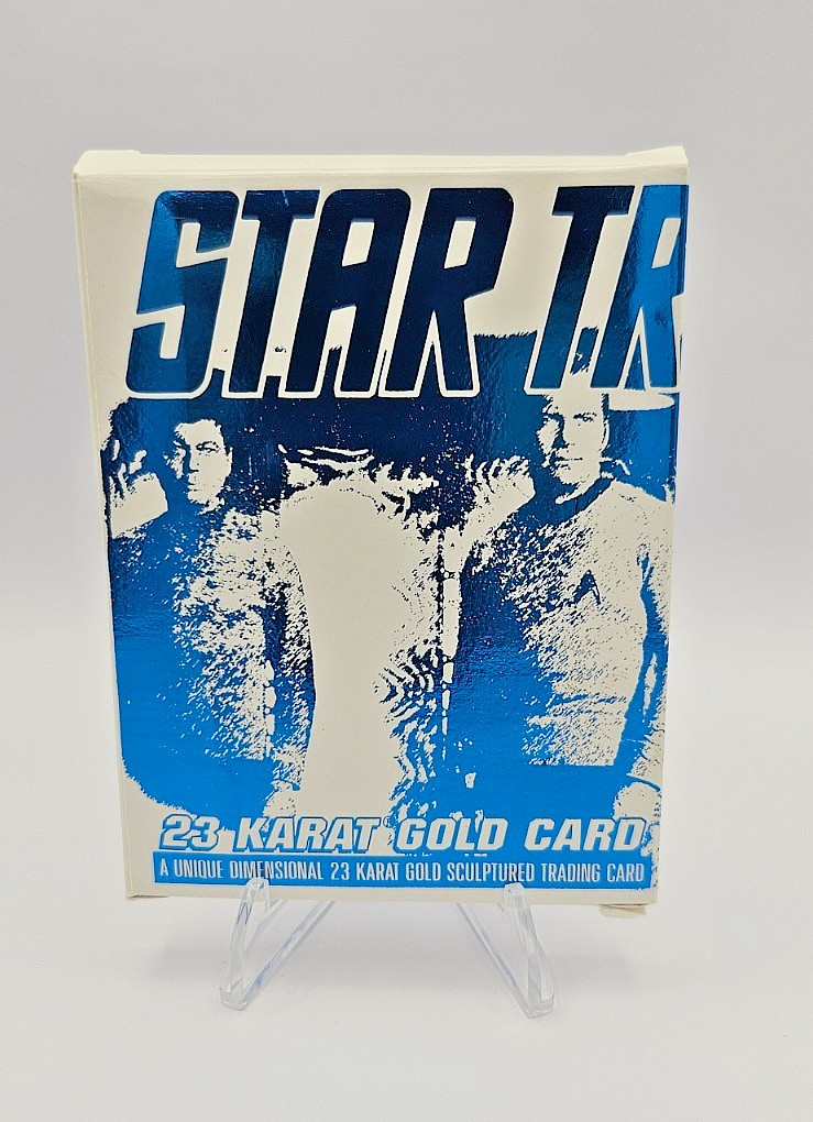 1997 STAR TREK 23KT GOLD SCULPTURED KIRK/MCCOY/SPOCK #1551 & COA