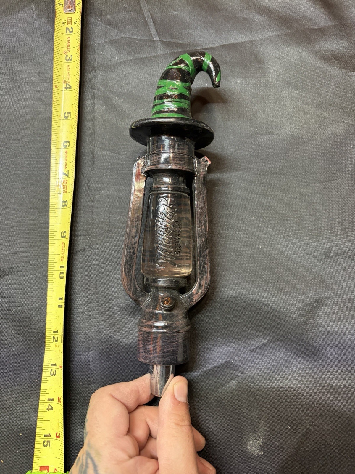 Rare Witch’s Hat Brewing Company Halloween Witch Scary Lantern Beer Tap Handle