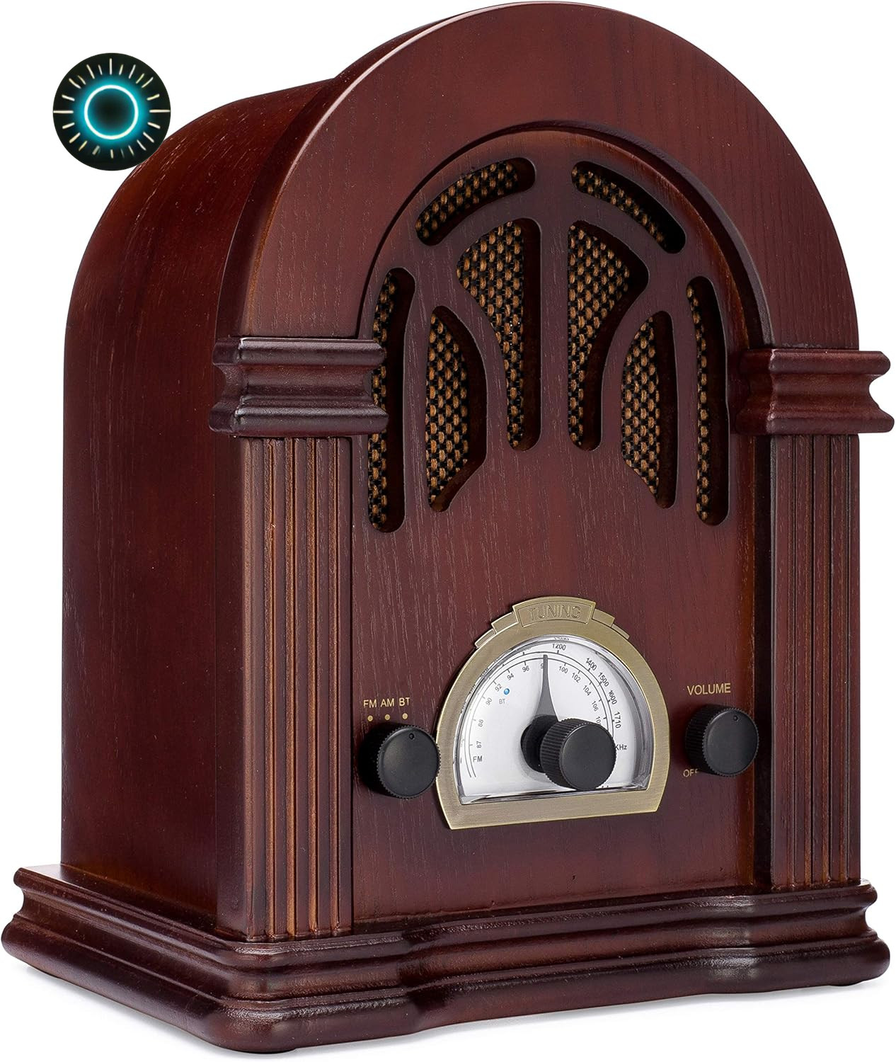 Retro AM/FM Radio with Bluetooth - Classic Wooden Vintage Retro Style Speaker