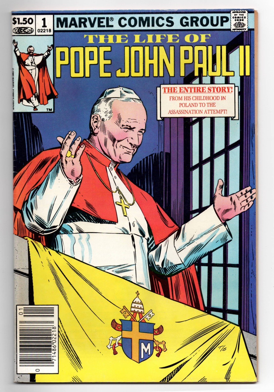 The Life of Pope John Paul II #1 Newsstand Variant (Marvel Comics January 1983)