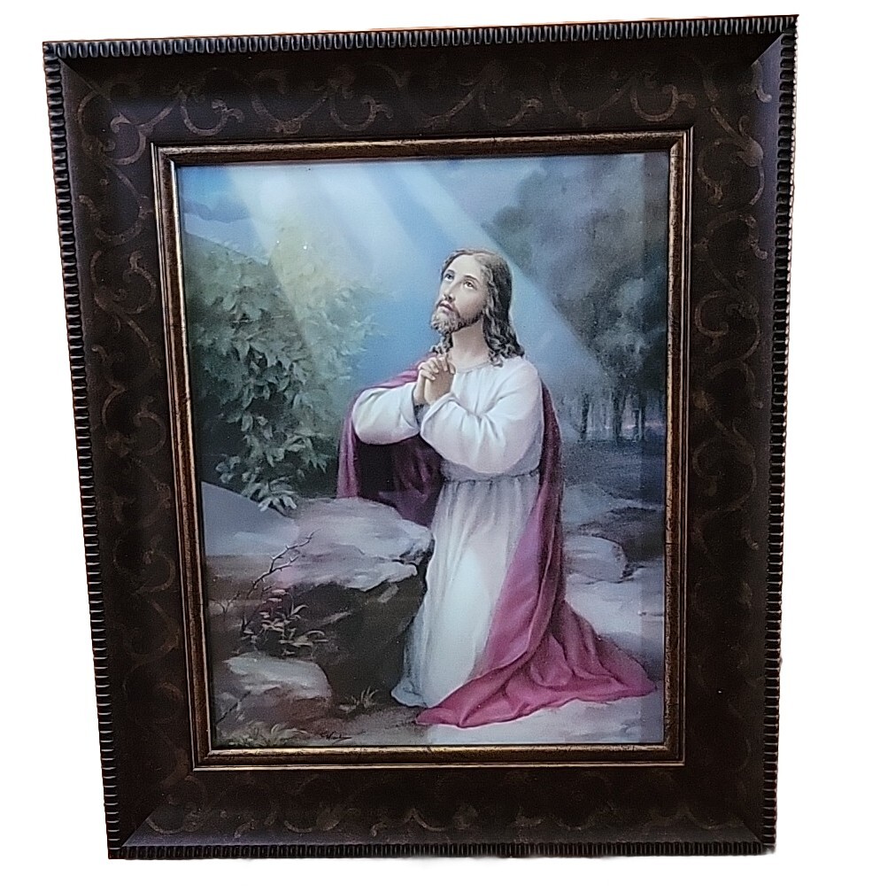 Christ Mount of Olives Art Deco Framed Print New Religious Wall Decor Easter