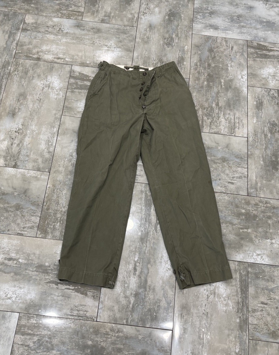 Vintage 40s WW2 M43 OD Green Field Trousers Pants Mens Military Army USGI 32x32