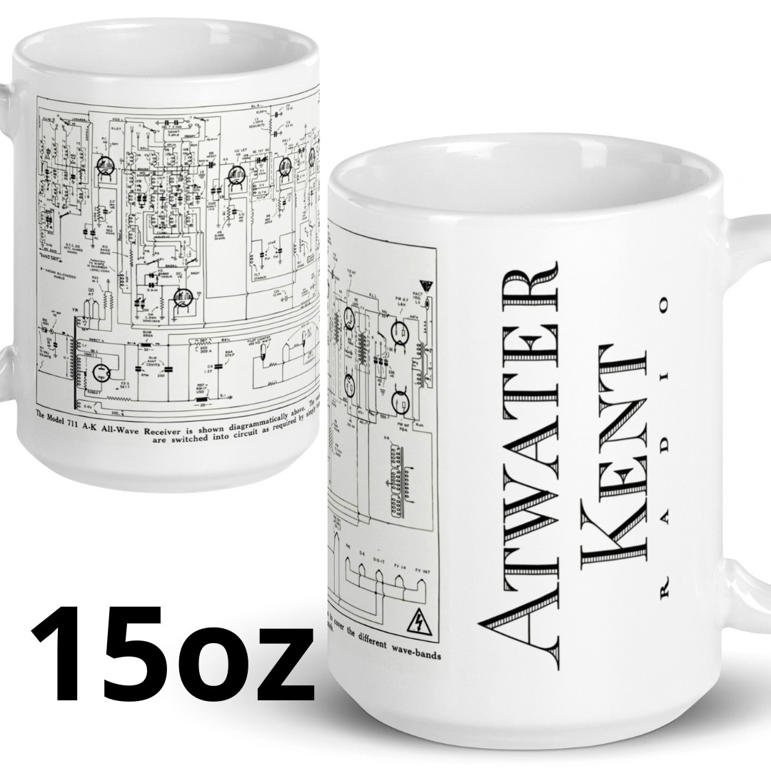 Atwater Kent Radio Schematic Mug 15oz Retro Electronics Antique Tube Audio Gift Atwater Kent Radio Schematic Mug 15oz Retro Electronics Antique Tube Audio Gift