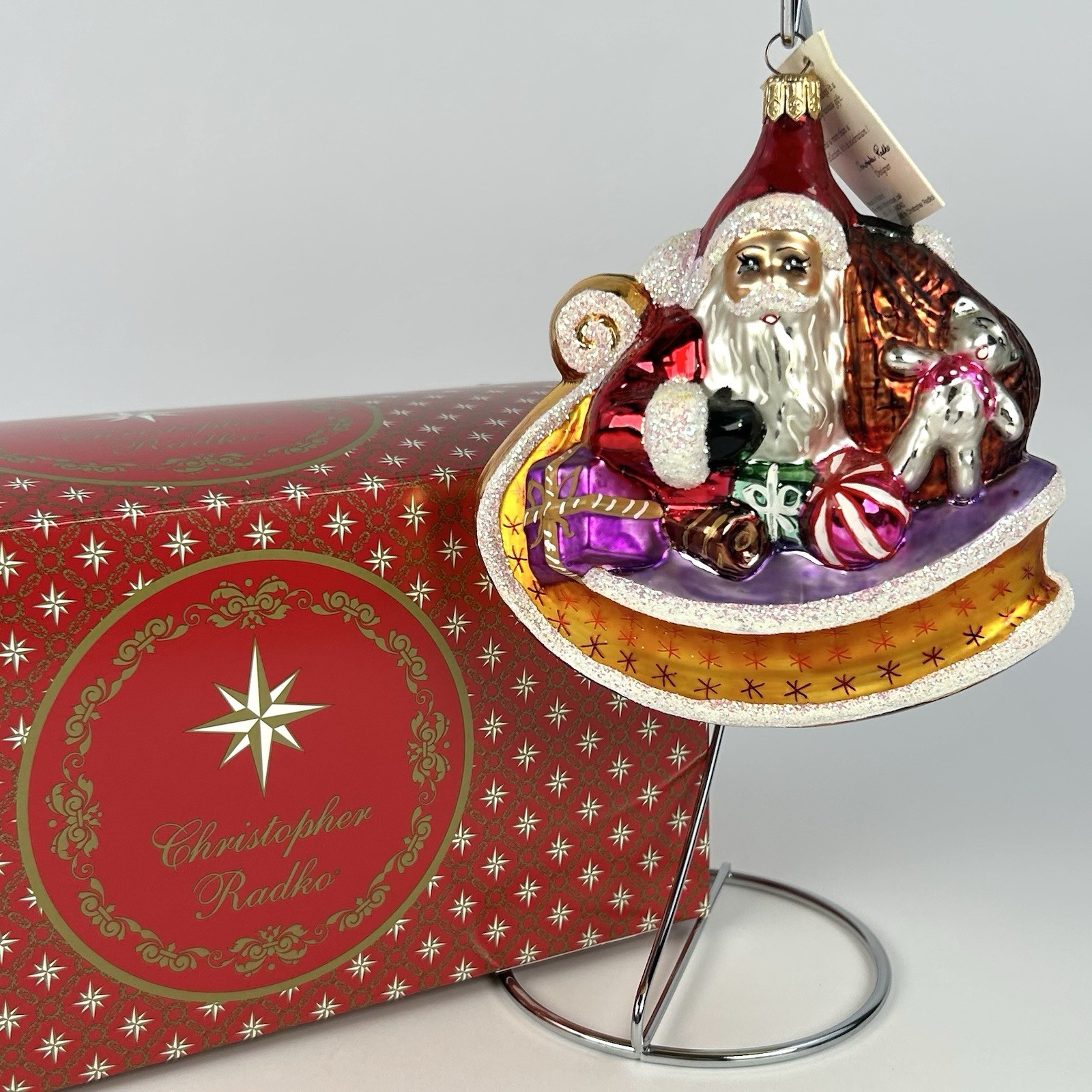 Radko SLEIGHFUL Santa Gifts 96-150-0 Sleigh Ornament 5”