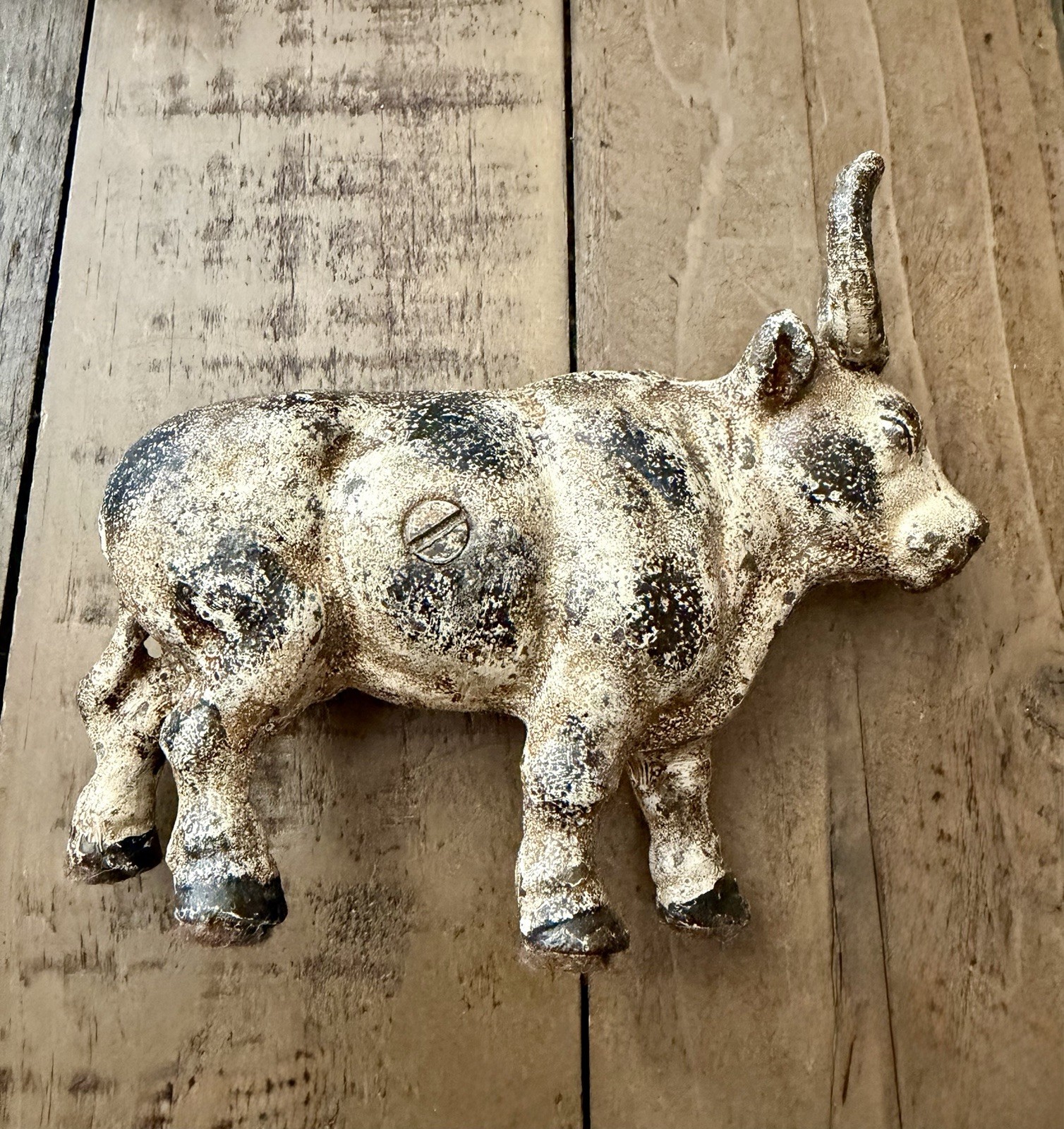 Vintage Cast Iron Bull Bank