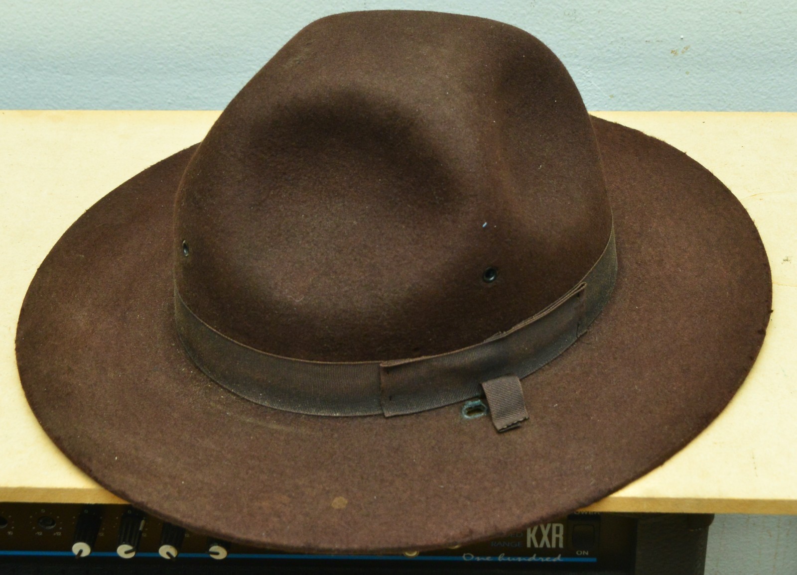Vtg WWI Era STETSON Brown Campaign Hat 7 1/2