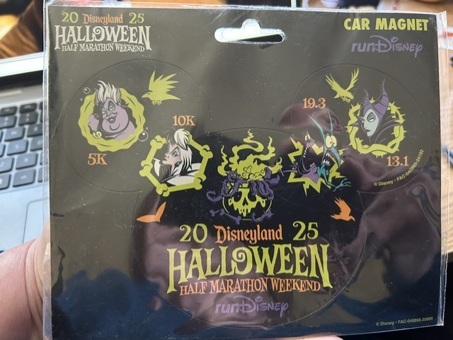 2025 Car Magnet RunDisney Disneyland Halloween Half Marathon Weekend 19.3