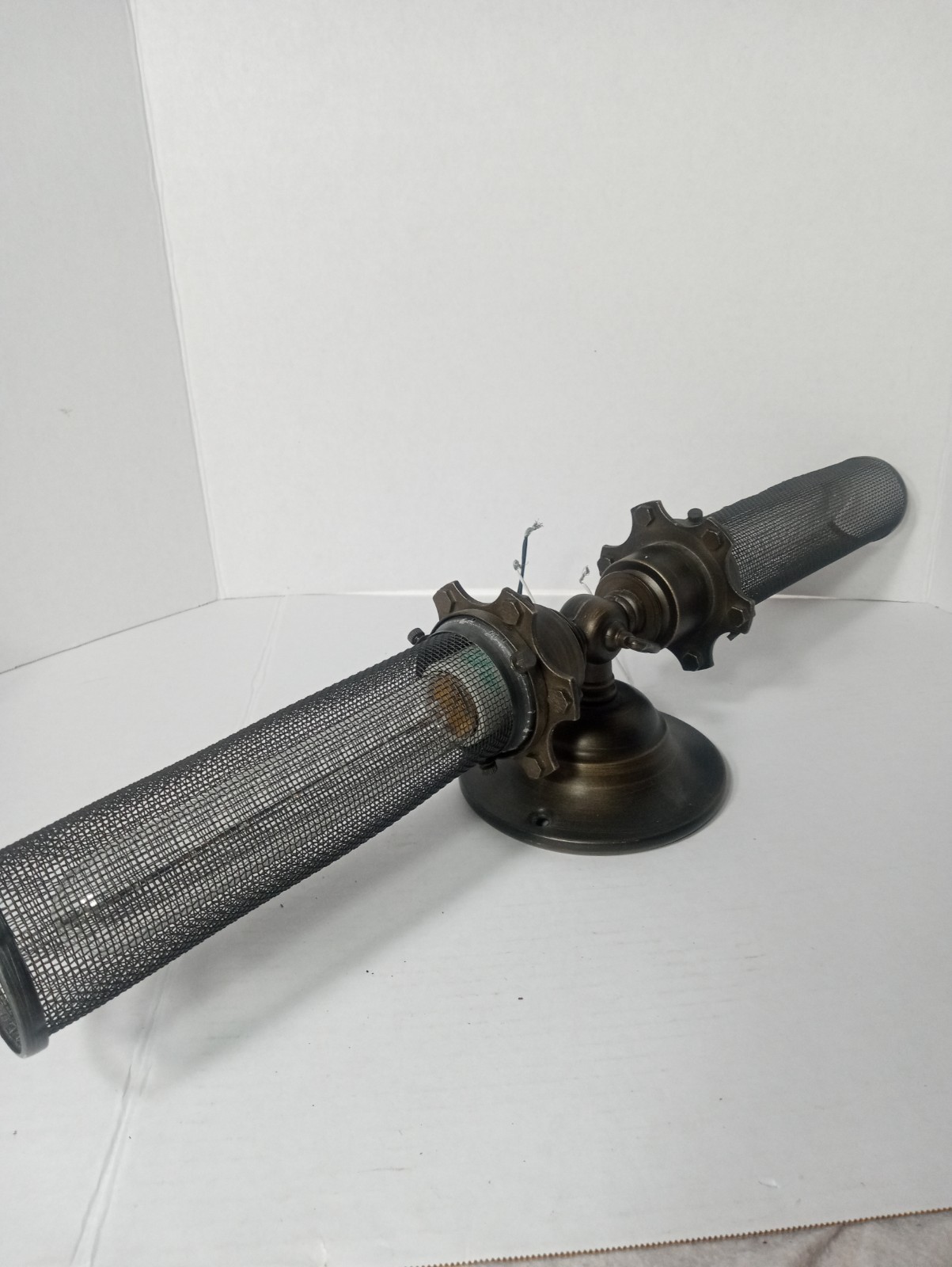 Restoration Hardware Industrial Wall Sconce Double Tube Edison Bulbs Included
