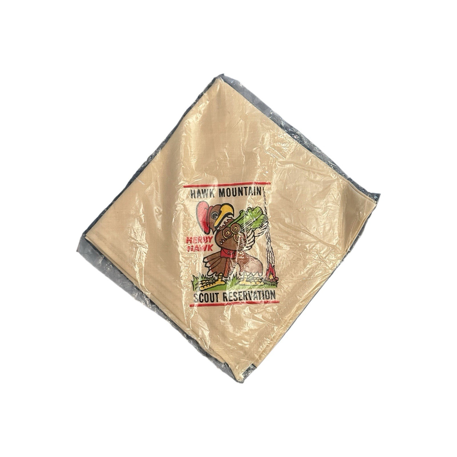 Vintage Hawk Mountain Scout Reservation Neckerchief Herby Hawk NOS