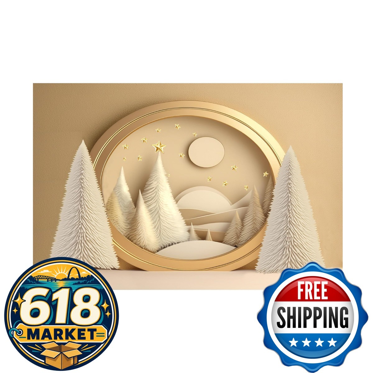 Trademark Fine Art Tanya Mavric Golden Christmas D2 Canvas Wall Art