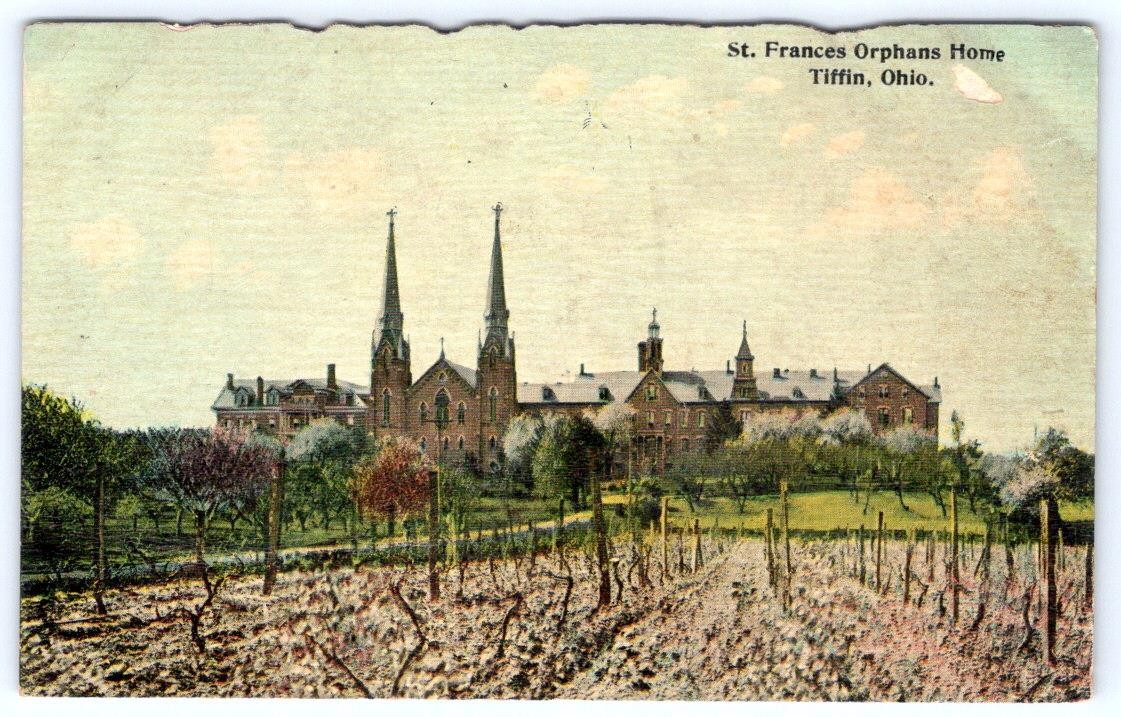 1907-10\'s ST FRANCES ORPHANS HOME TIFFIN OHIO ANTIQUE POSTCARD**TOP EDGE ROUGH**
