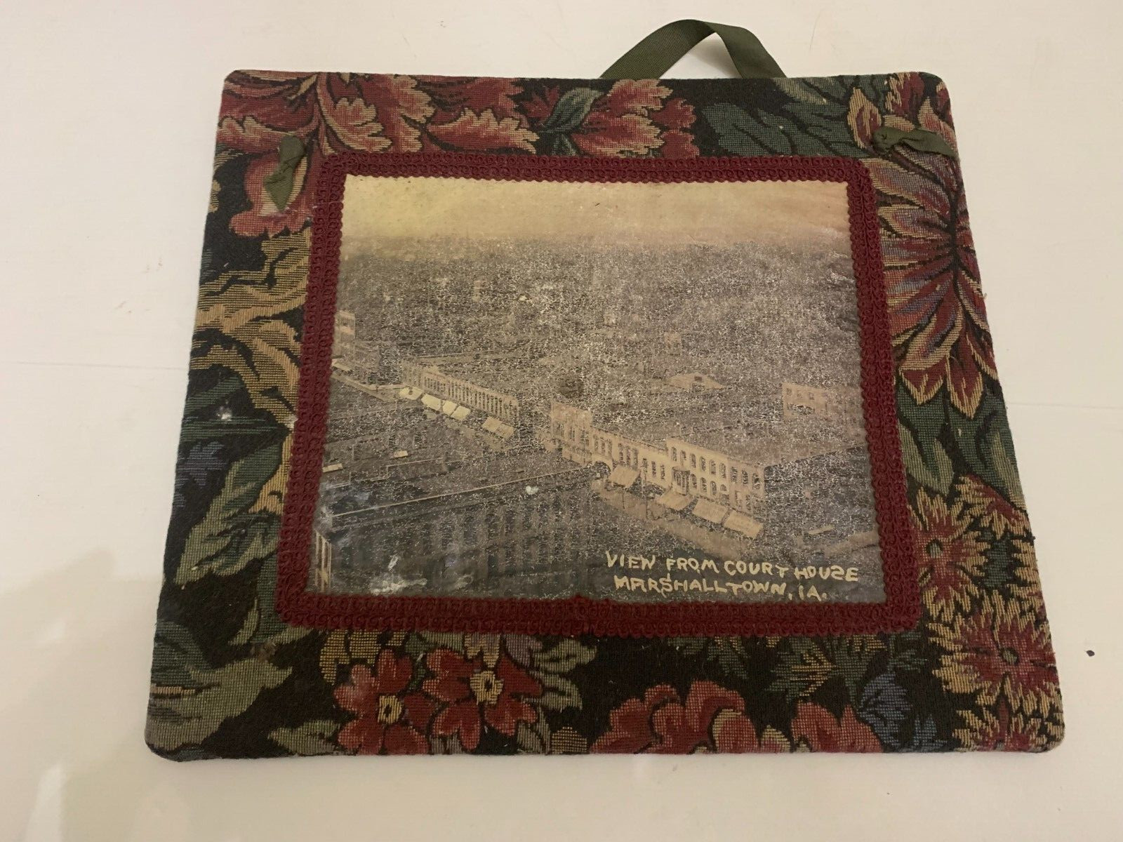 Antique View From Court House Marshalltown Iowa Photograph Mounted in Frame