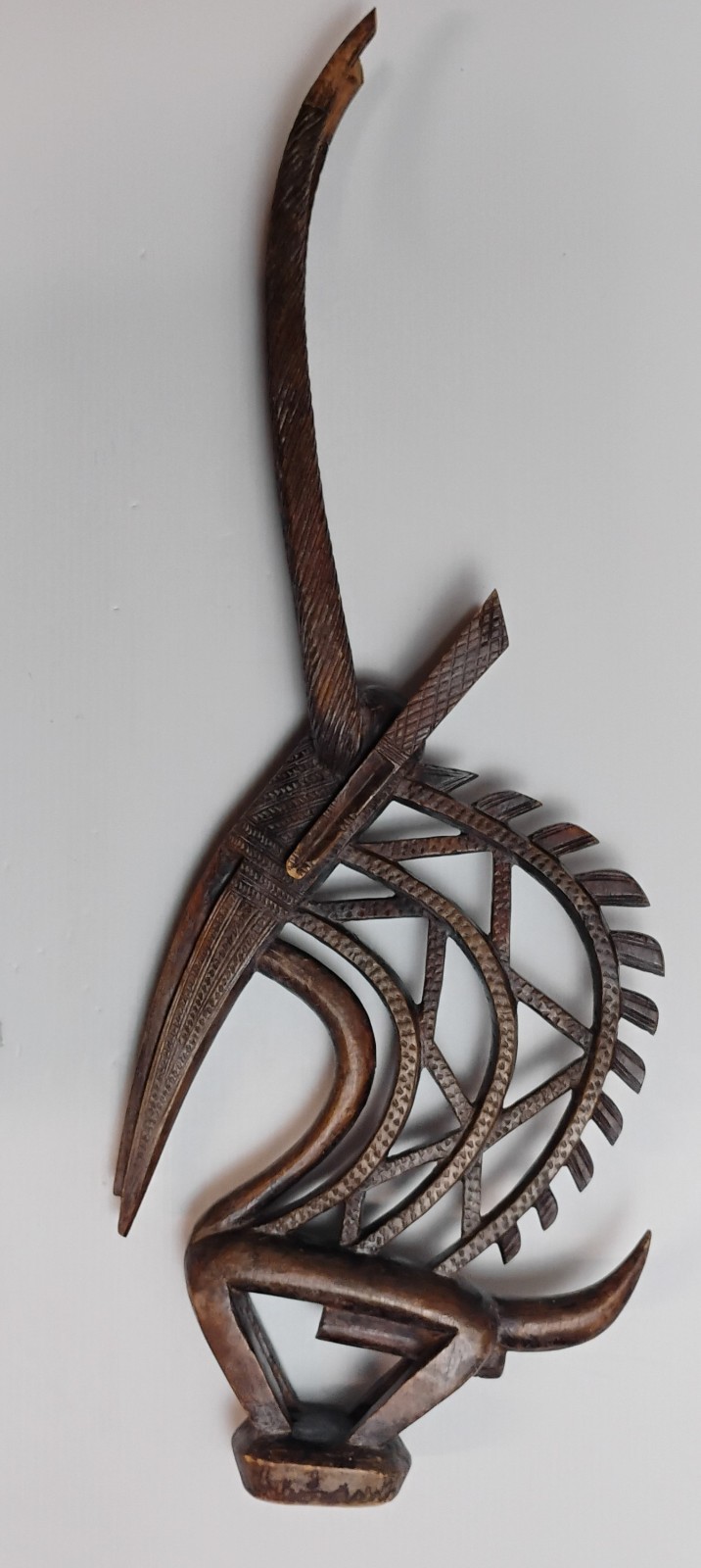 Vtg West African Mali Carved Wood Headdress Bamama Chi Wara Antelope 35\