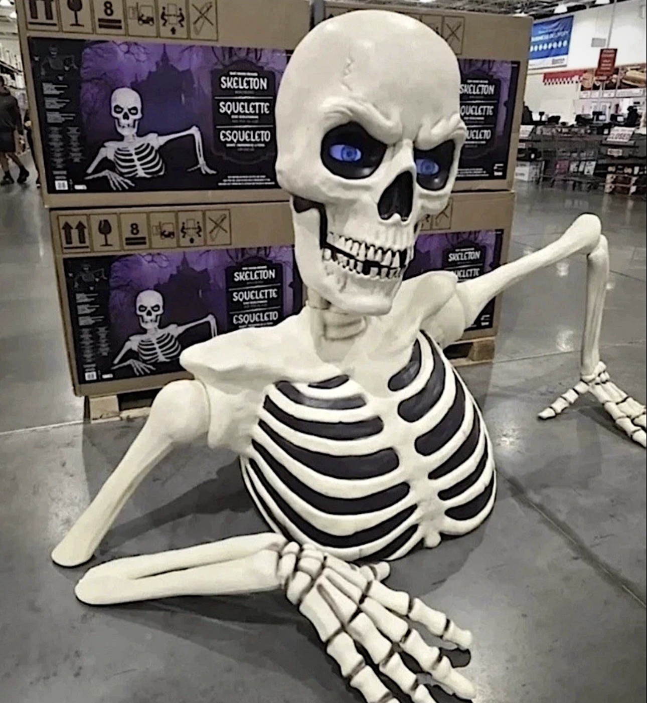 NEW Halloween 5ft (1.6m) Giant Ground Breaking Skeleton with Lights & Sounds