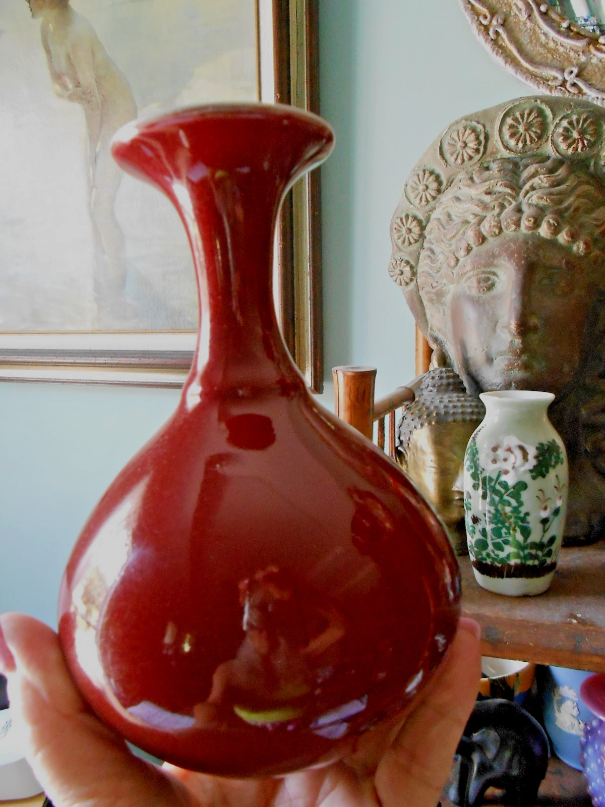 Vint Sang de Boeuf Porcelain Oxblood Vase
