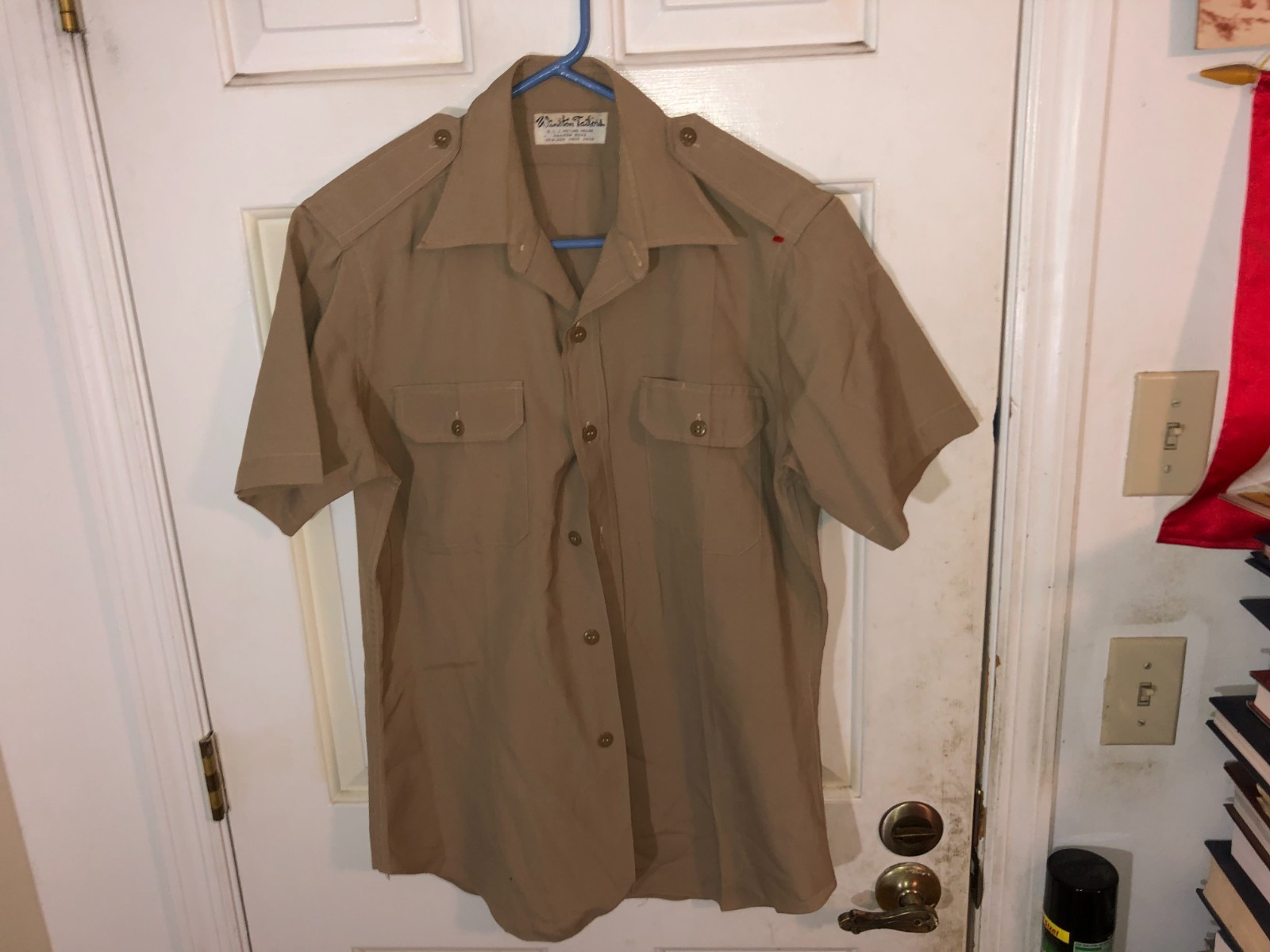 Vintage British Army Tan HONG KONG Tailor Uniform Shirt