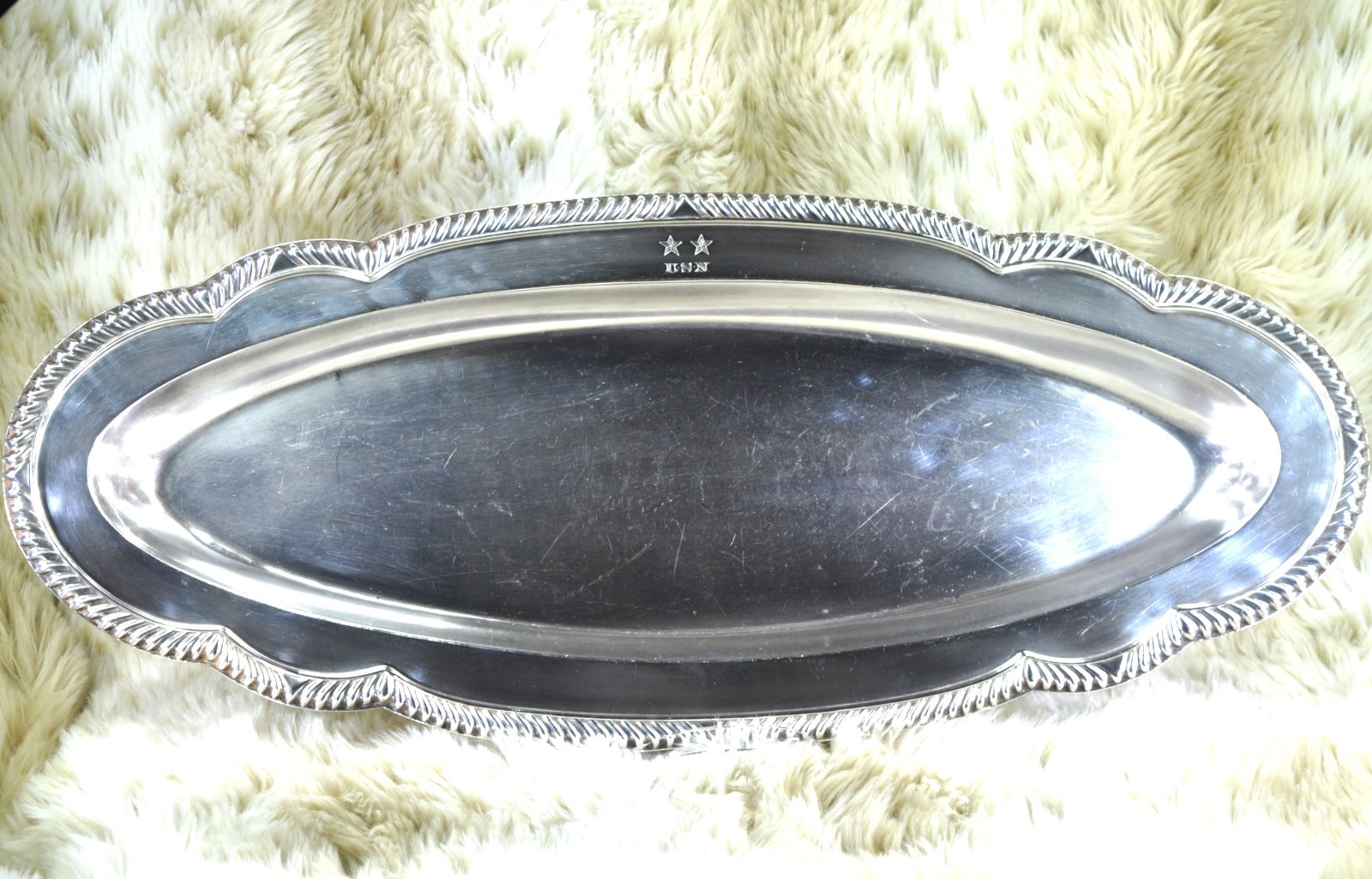 Vtg USN Silver Plate Tray 24\ Vtg USN Silver Plate Tray 24\