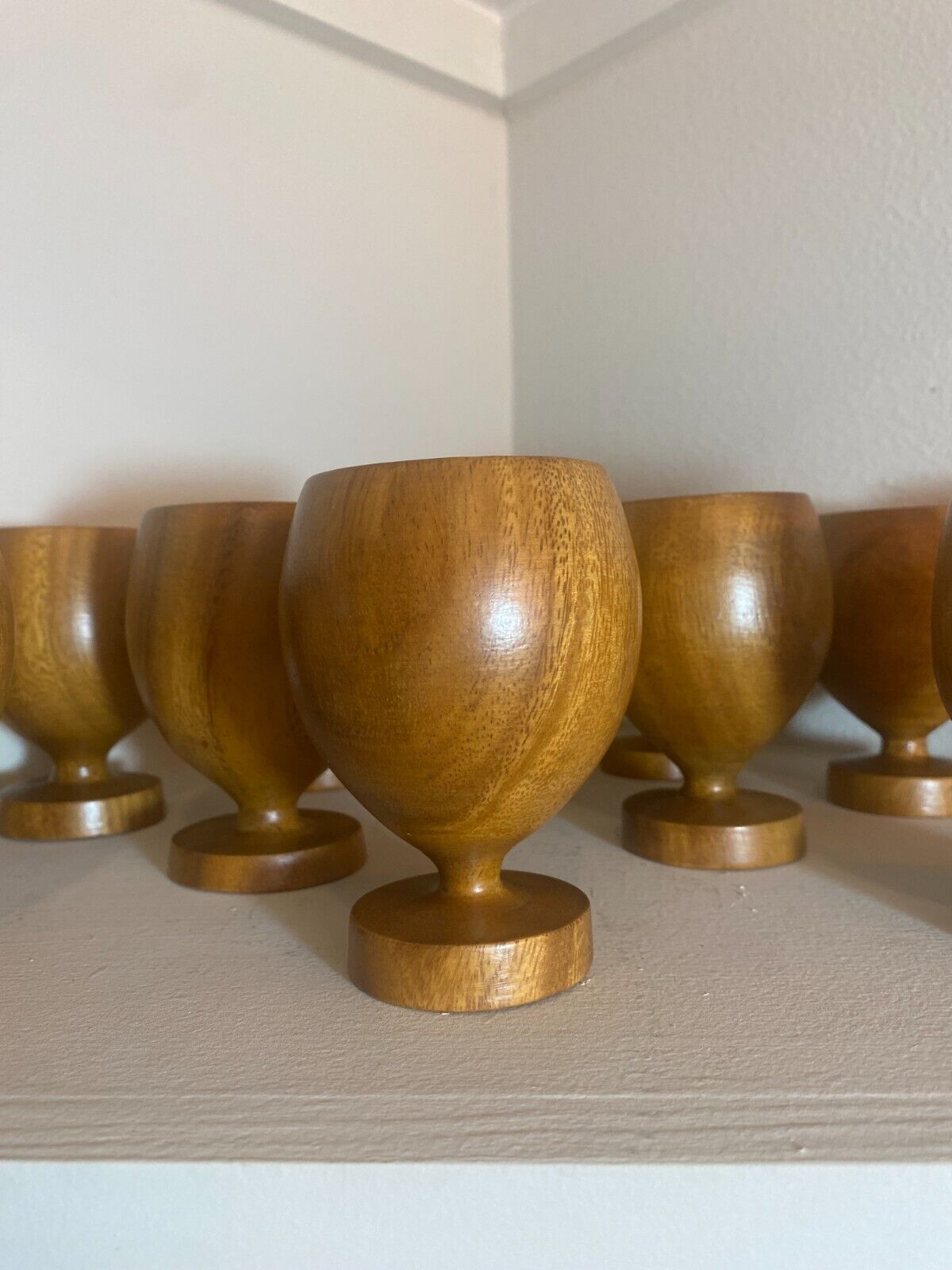Set of 23 Small Wood Cups