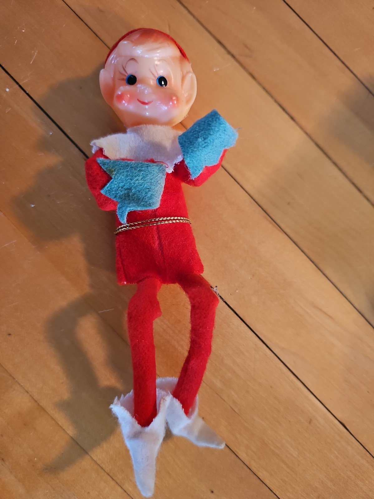 Vintage Christmas 50\'s/60\'s Adorable Elf Pixie Christmas Knee Hugger (Red Felt)