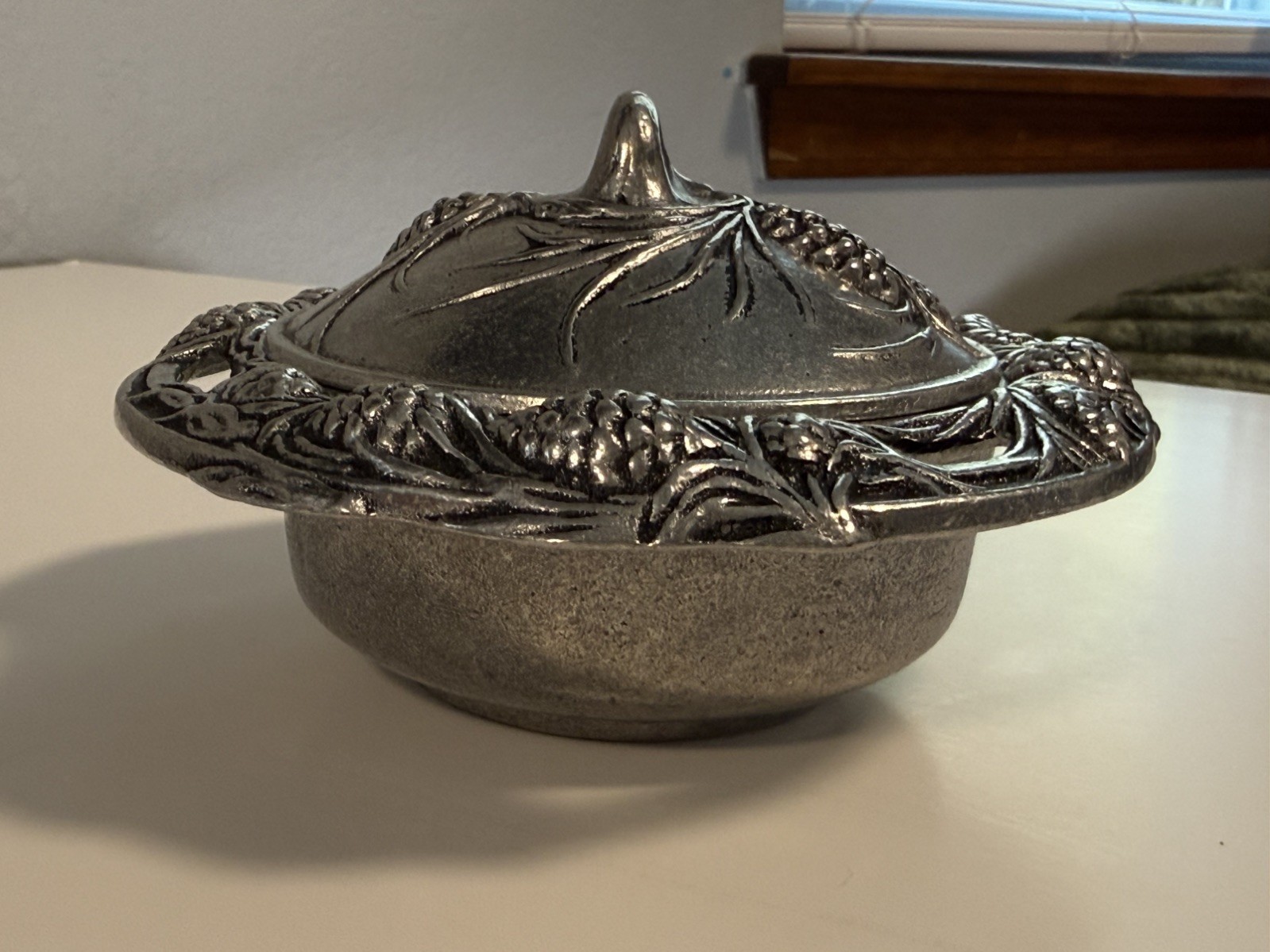 Vintage Carson Statesmetal Pewter Pinecone Lidded Bowl Dish Freeport PA USA Vintage Carson Statesmetal Pewter Pinecone Lidded Bowl Dish Freeport PA USA