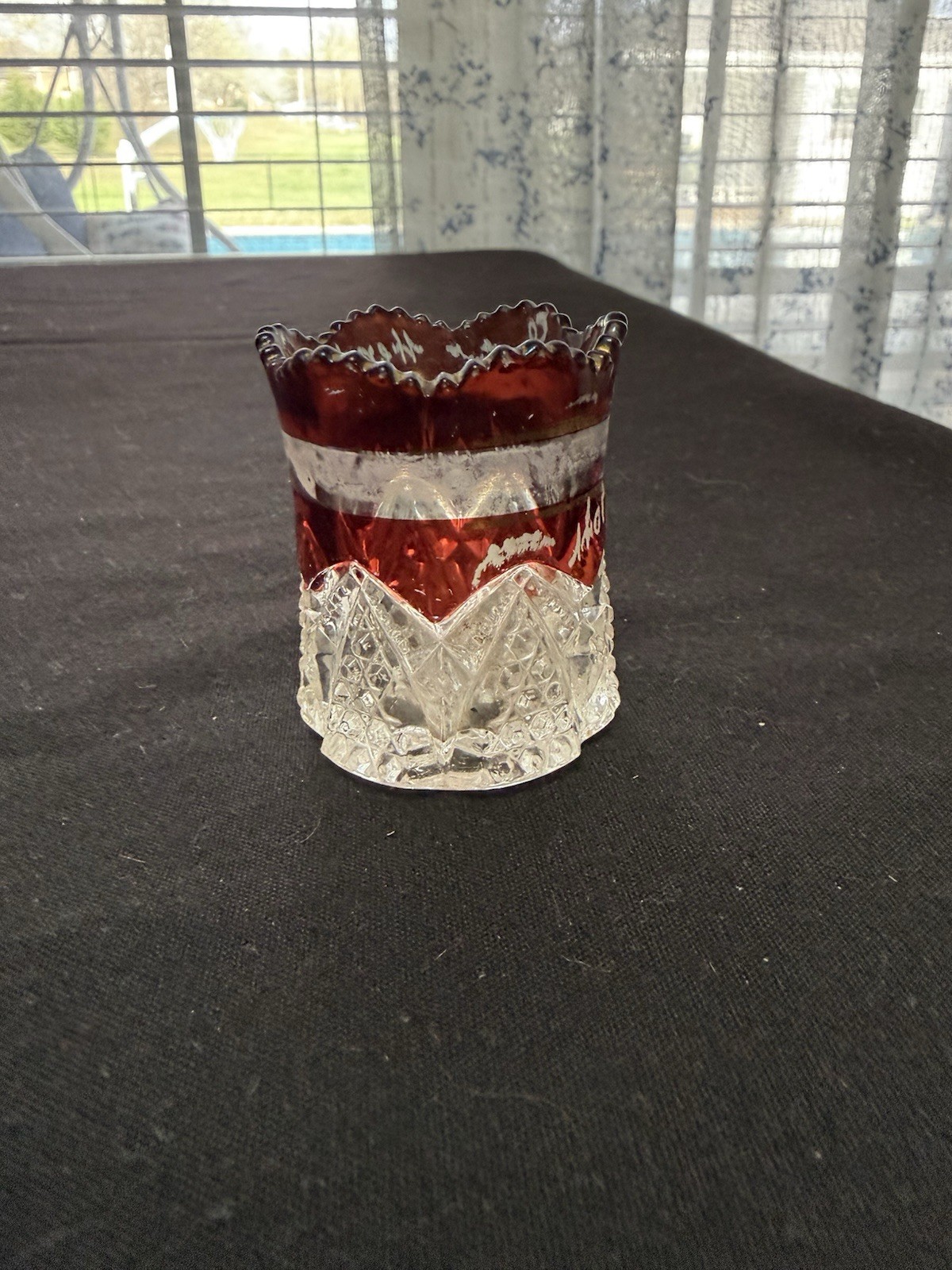 Early 20th Souvenir Glass/ Toothpick Holder Early 20th Souvenir Glass/ Toothpick Holder