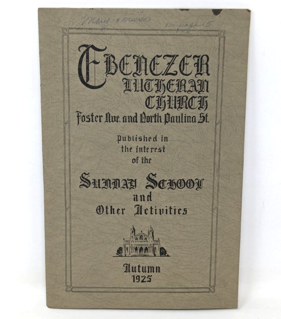 VTG Antique 1925 Ebenezer Lutheran Church Sunday School Activities Booklet M24