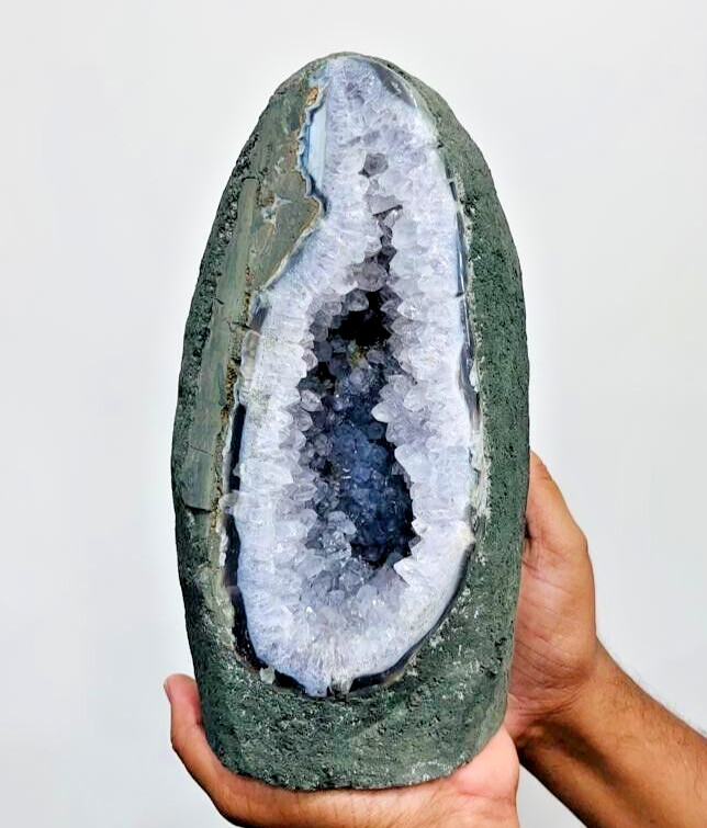 Large 10.5LBS Amethyst Crystal Geode Dark Amethyst Purple Crystal Cluster  9inch