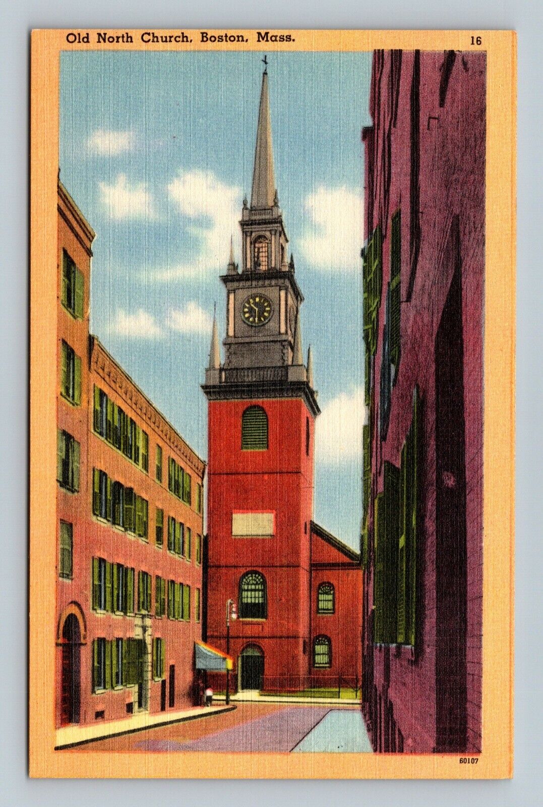 Postcard MA Boston Massachusetts Old North Church Linen