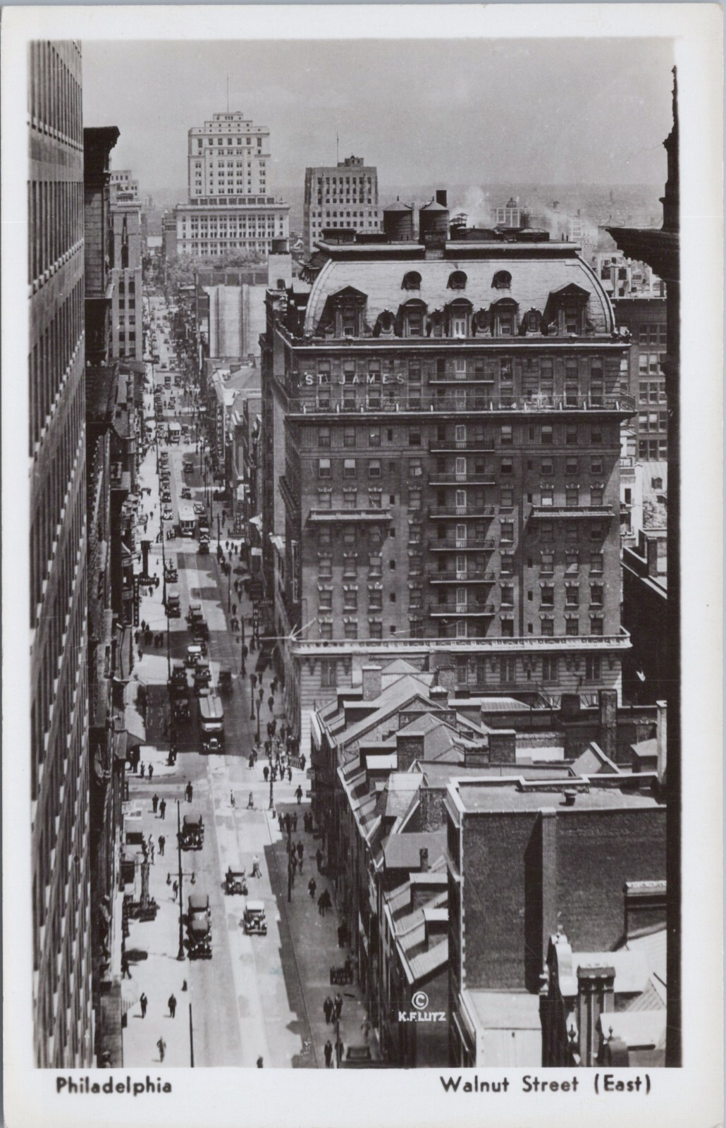Vtg Philadelphia, Pennsylvania Walnut Street RPPC Real Photo Postcard #3990