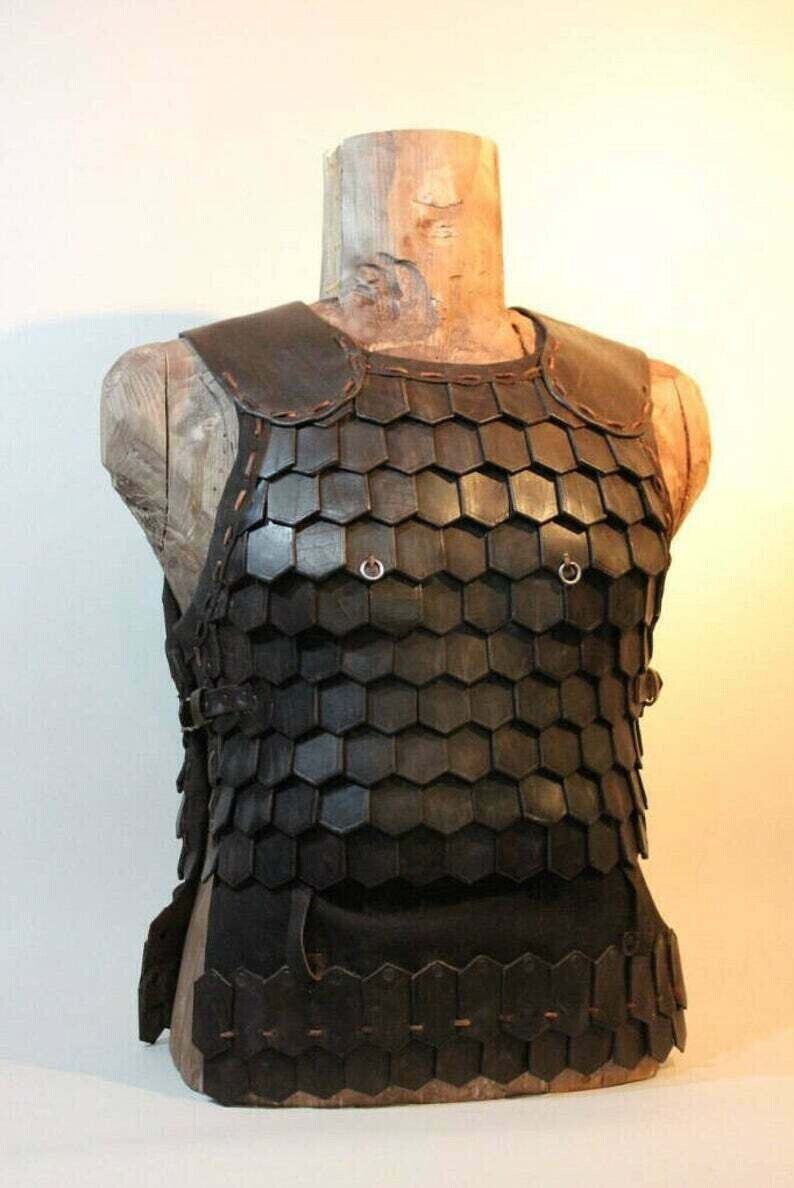 Halloween Leather Scale Armor Medieval Celtic Leather Lamellar Body Armor Larp