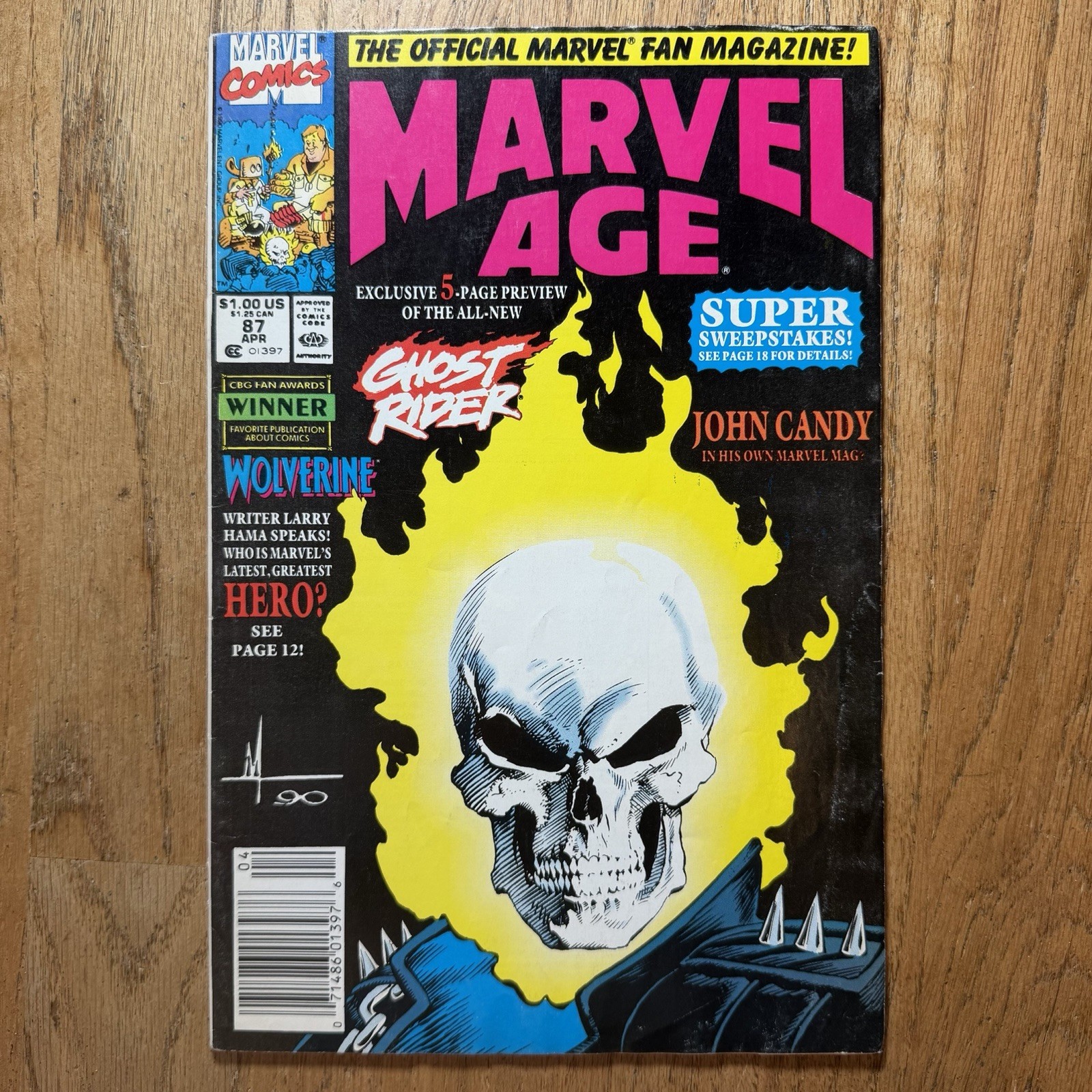 Marvel Age #87 HTF Newsstand 1st Preview App Danny Ketch Ghost Rider Marvel 1990