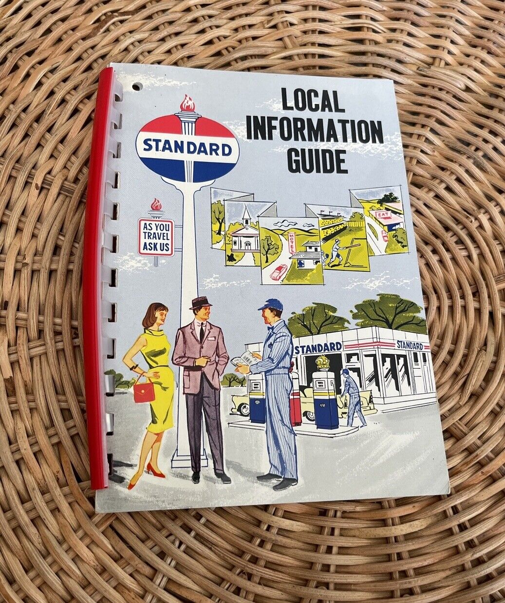 Vintage Standard Oil Porcelain Gas Station Local Information Guide Sign Pump