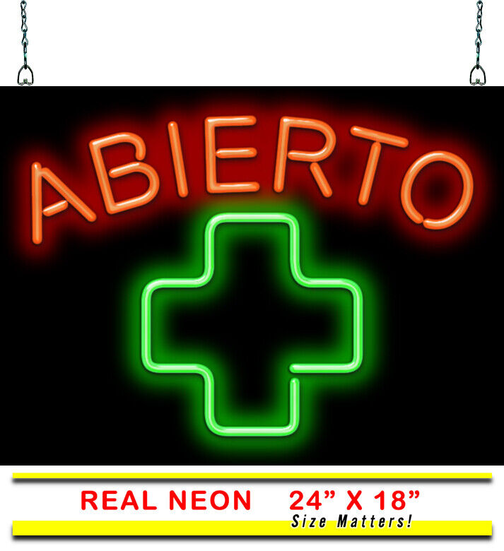 Medical Cross Abierto Neon Sign | Jantec | 24\