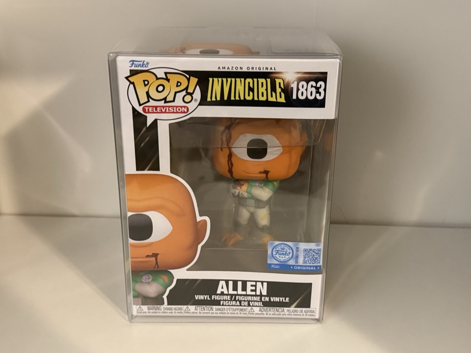 Funko Pop TV: Invincible - Allen the Alien (Bloody) FUNKO EXCLUSIVE + Protector