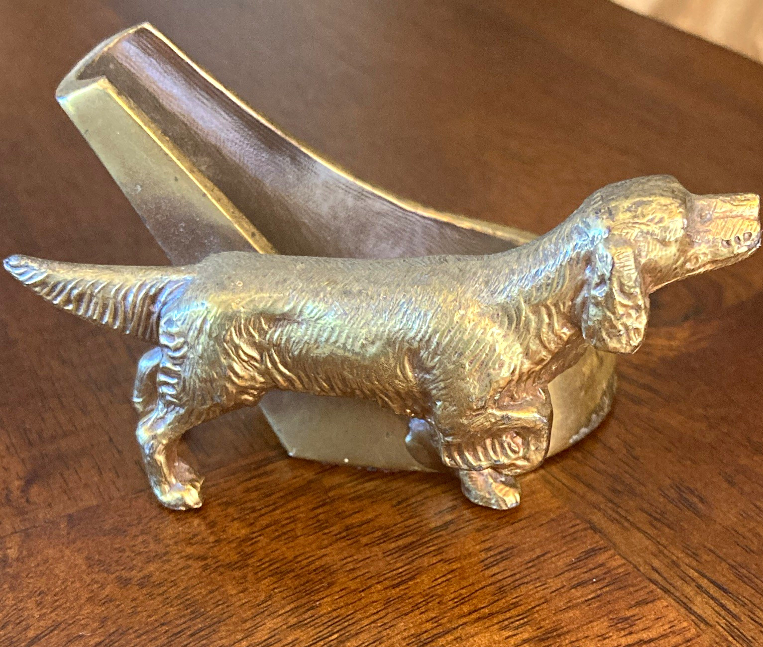 Vintage Dog Figural Tobacco Pipe rest Ashtray Felt Base  Rest marked PMC