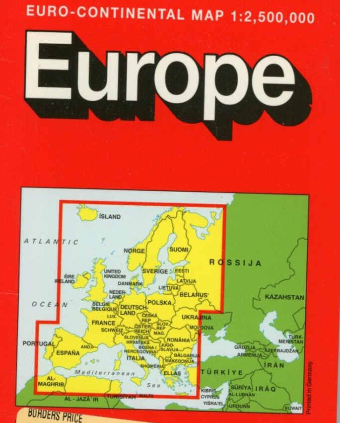 Euro-Continental Map 1: 2,500,000 Printed in Germany 1998 38\